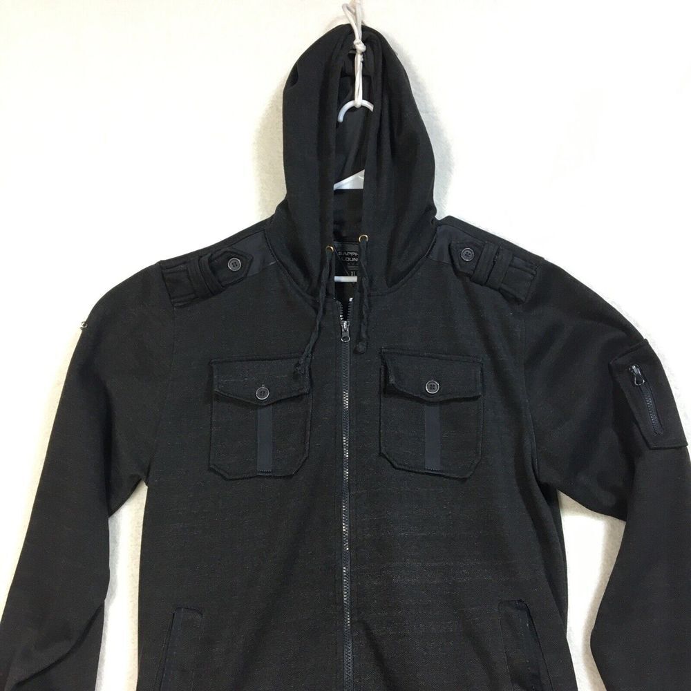VINTAGE Y2K Sapphire‎ Lounge Hoodie Mens XL Full Zip Skater Grunge StreetWear
